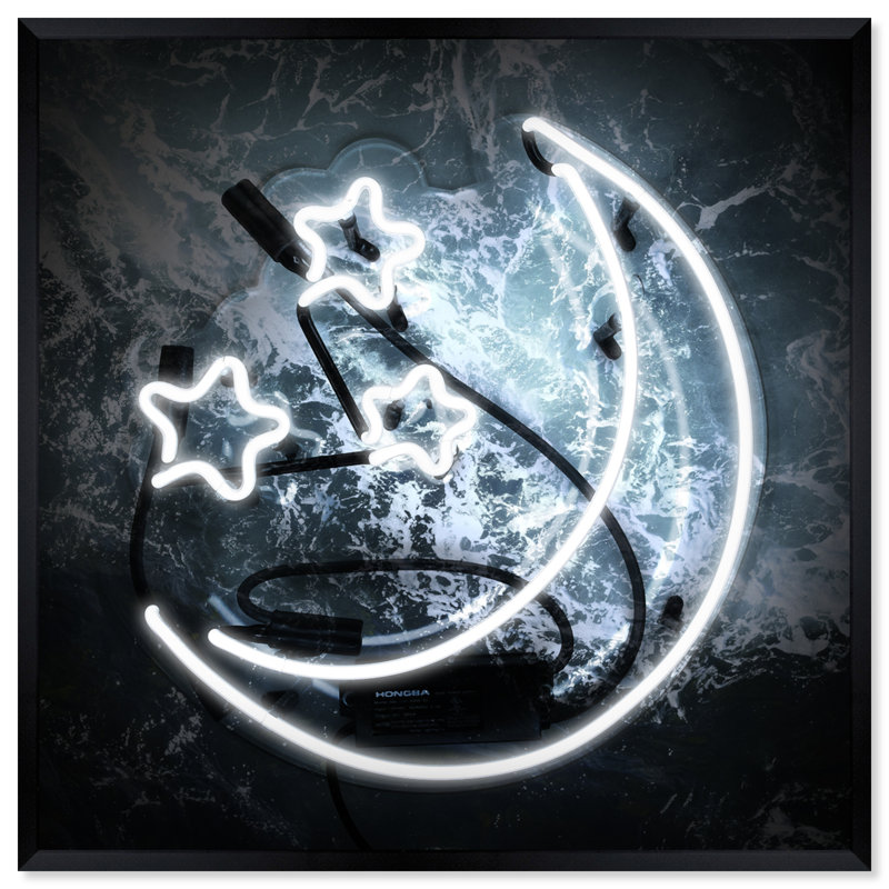 «Moon and Stars», impression, H 38 po x l 38 po x P 0,5 po, Cadre noir