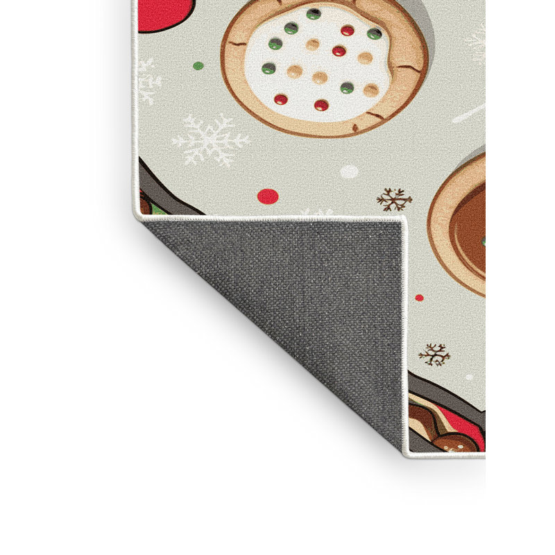 Tapis de vacances The Holiday Aisle® Cookies, Rectangulaire 8 pi x 12 pi