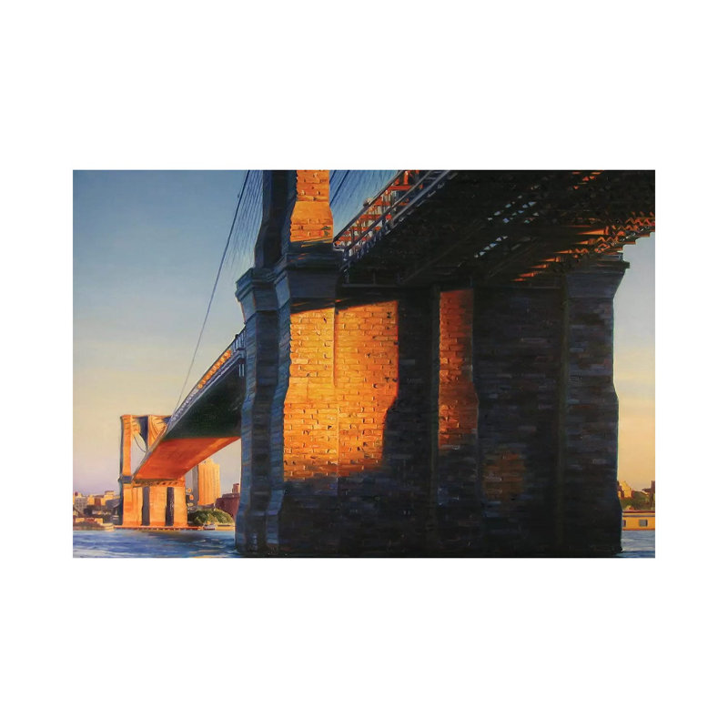 Brooklyn Bridge At Sunset by Nick Savides - Wrapped Canvas Print