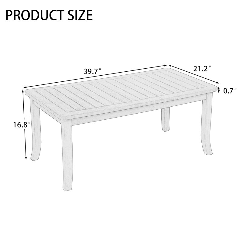 Table basse d'extérieur en bois de teck massif, Brun