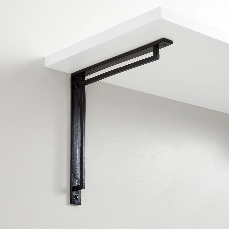 Harridge Shelf Bracket, Matte Black, 6.13" H x 8.13" W x 0.88" D