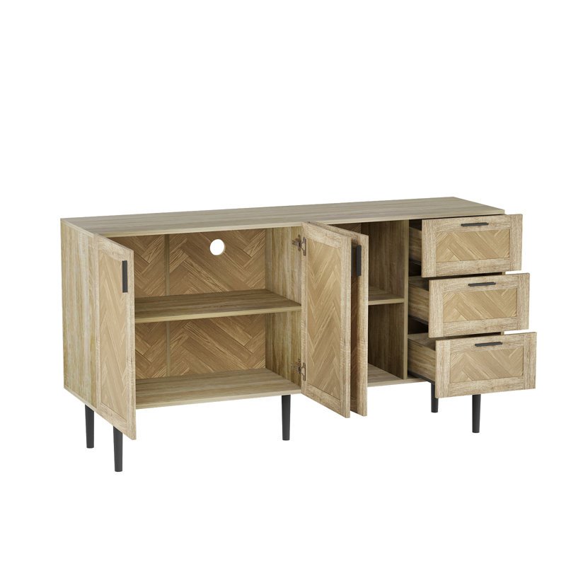 Buffet 62 "avec rangement avec 3 tiroirs et 3 portes