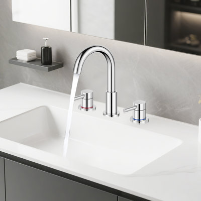 Robinet de salle de bain surdimensionné à 3 trous, 2 poignées et 8 poignées