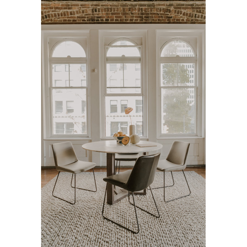 Villa Leather Dining Chair, Gray