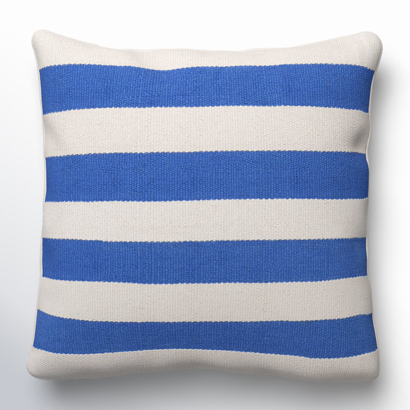 Coussin Brady, Bleu, 22 po x 22 po, Housse de coussin seulement - sans insert