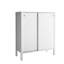 Armoire à chaussures élégante avec poignée en métal, finition blanche et bois, 36,2 po x 41,7 po x 15 po | 100% aggloméré avec structure en panneau de fibres à densité moyenne, épaisseur de 0,7 pouce | Conception murale, plusieurs tablettes pour le rangement organisé