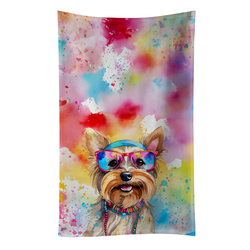 Yorkshire Terrier Hippie Dawg Kitchen Towel