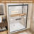 44"-48" W X 72" H Aluminum Frame Double Sliding Shower Door, 1/4" (6Mm) Clear Tempered Glass With Explosion-Proof Film, Dual Stainless Steel Handles-123404431
