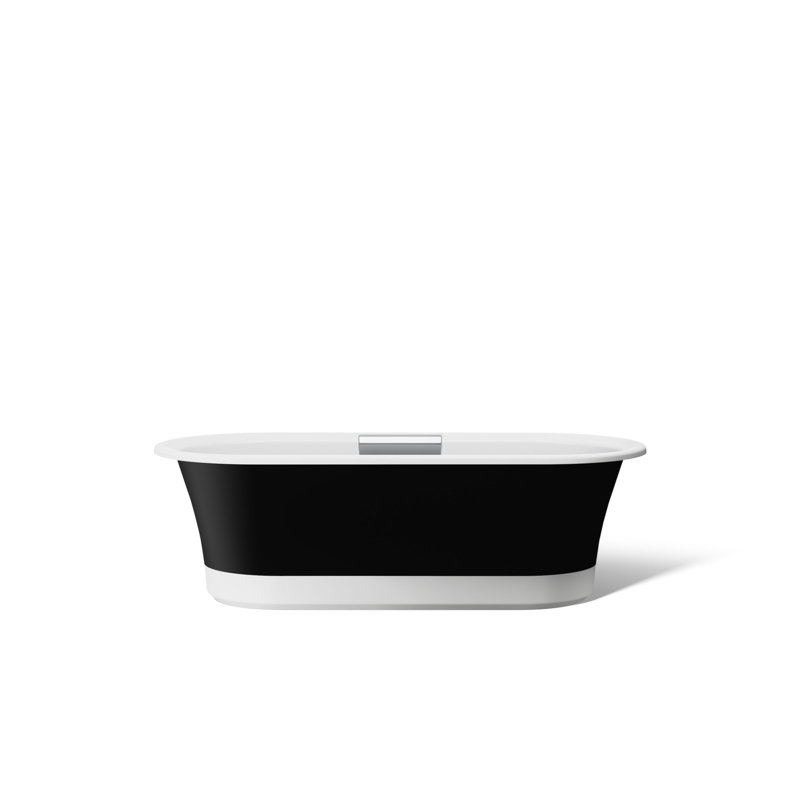 Volute 63 po X 28 3/8 po Baignoire autoportante avec base