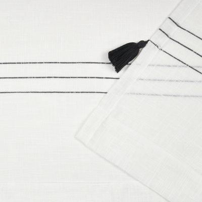 Kumsal Striped Semi-Sheer Rod Pocket Curtain Panels 