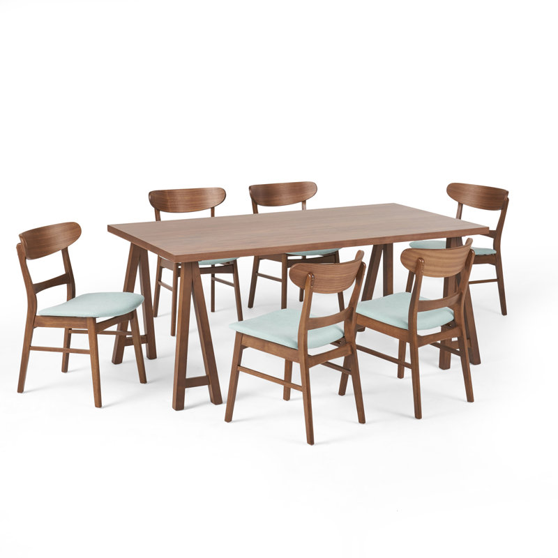 Ensemble repas pour 6 personnes, Noyer, Menthe