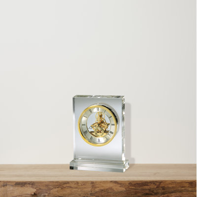 Prestige Modern & Contemporary Analog Quartz movement / Crystal Tabletop Clock