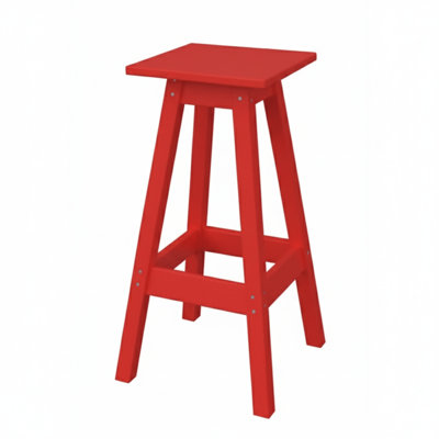  Tabouret de bar en poly composite rouge vif