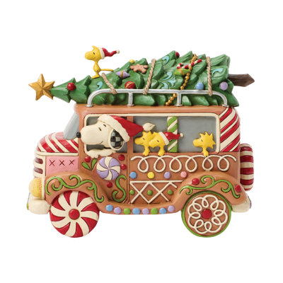 Peanuts by Jim Shore Snoopy and Woodstocks in Gingerbread Van Figurine 5.71 Inch