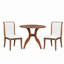 Ensemble de table de salle à manger en noyer: table ronde de 39,4 po + 2 chaises - ensemble de cuisine traditionnel en bois massif avec plateau de table incrusté, pieds courbés élégants pour la salle à manger-1527258854-1527258855