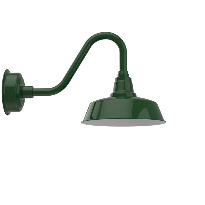 Luminaire de grange d'extérieur Vandervliet, Vert rétro, H 13,62 po x l 12 po x p 22,25 po