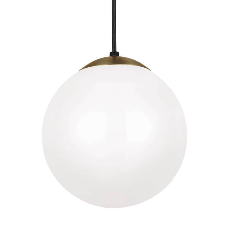 Luminaire suspendu sphérique à 1 lumière à DEL Meri, H 14,75 po x l 14 po x P 14 po, Ampoule non incluse, Laiton