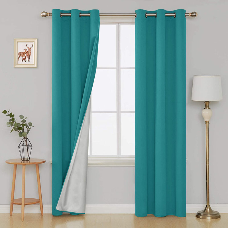 Centerview Blackout Curtains / Drapes Pair, Teal, 42" W x 84" L