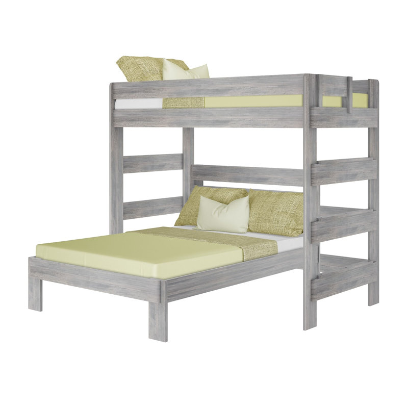  Doyle Solid Wood L-Shaped Bunk Beds, Full, Driftwood