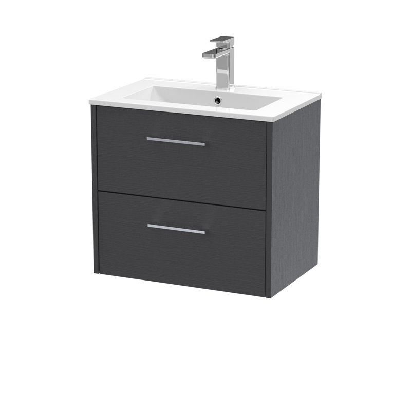 Juno Single Bathroom Vanity with Integrated Vitreous China Basin, Graphite Grey