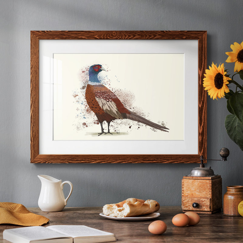 Pheasant Splash 5 - reproduction d'un seul cadre photo, Érable, H 14 po x l 20 po