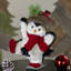 Figurine de Noël de table pingouin pelucheux 9 po