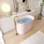 Petite baignoire 39,37 po à surface solide rose - peu encombrante, durable et confortable-111987442