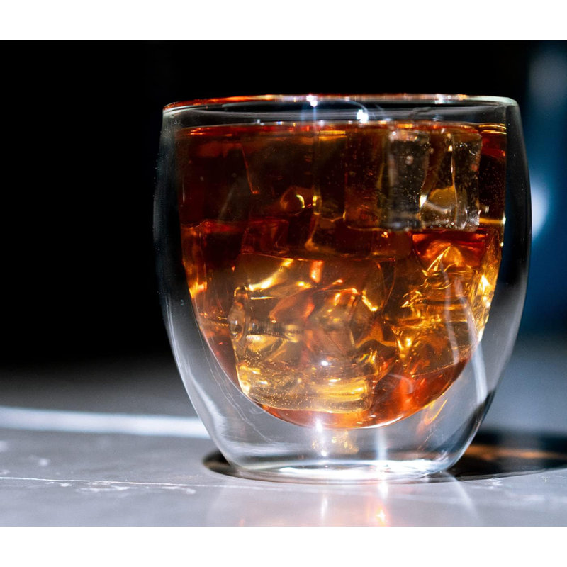 8.5oz Double Wall Insulated Glass Coffee Mugs Set of 4