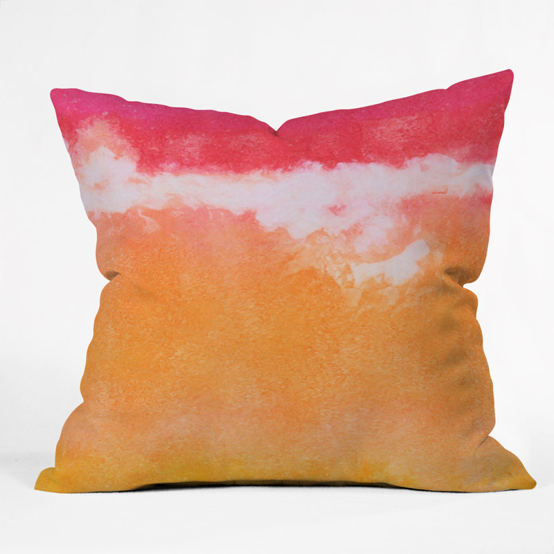 Tangerine Tie Dye Throw Pillow, 18" x 18"