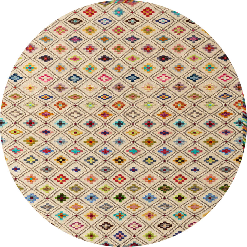 Abstract Indoor Rug, Round 8'