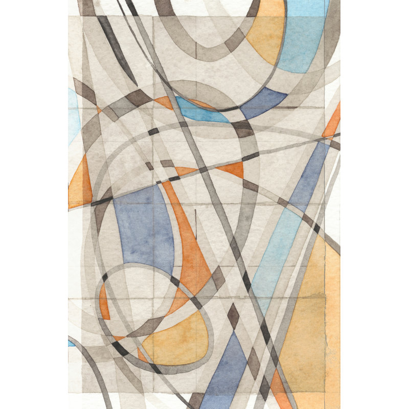 Ovals And Lines II - Wrapped Canvas Art Prints, 46cm H x 30cm W x 3.8cm D