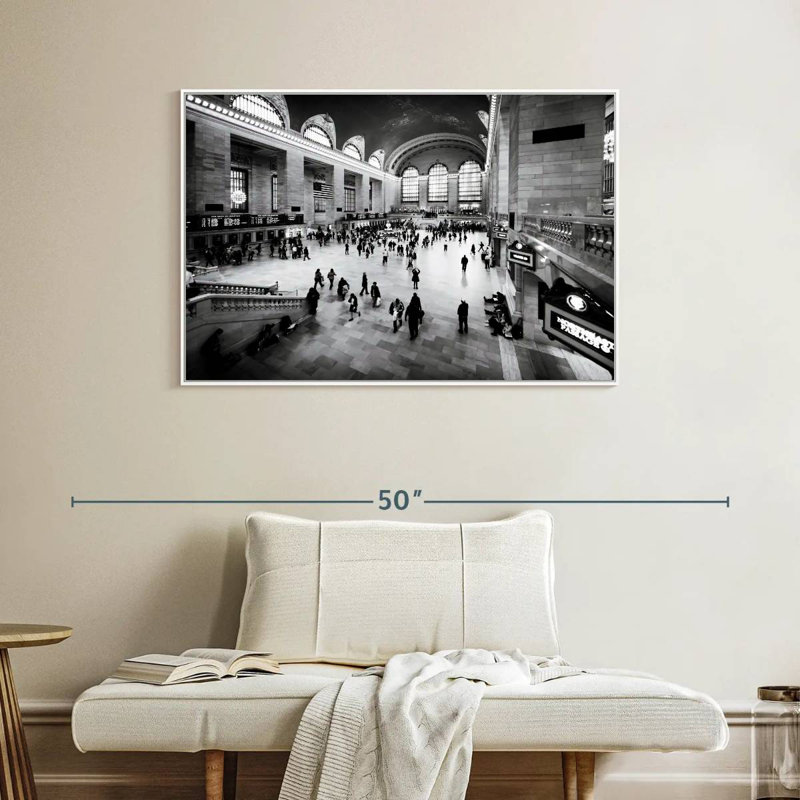Grand Grand Central, Cadre flottant blanc, 40 po x 27 po
