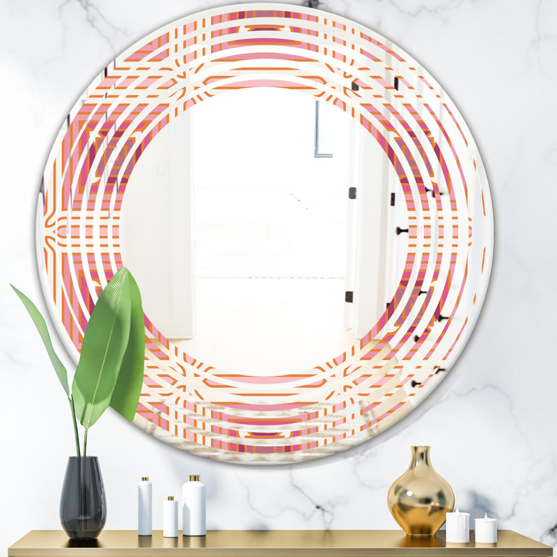 Miroir mural Coastal, 23,6 po x 23,6 po, Vague géométrique II
