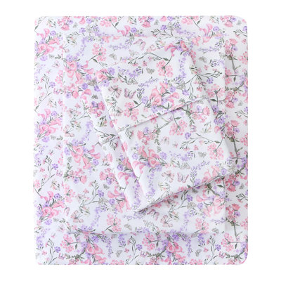 Ensemble de draps rayés Viviland Mooreeke pour lit double, 4 pièces, poches profondes, en microfibre douce, rayures bleues et jaunes, draps et taies d'oreiller assortis.