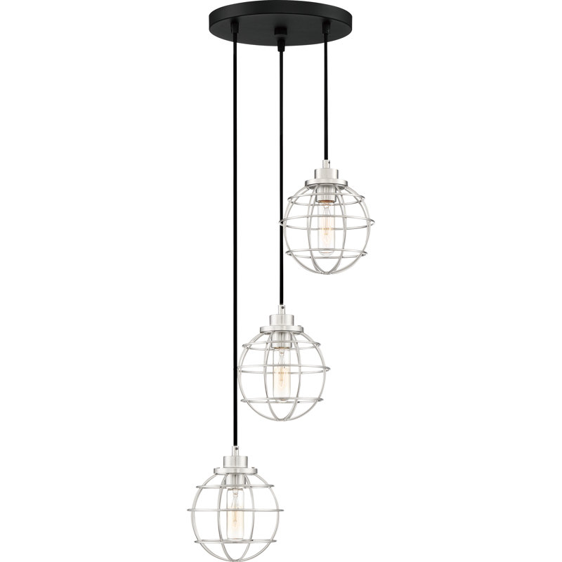 Luminaire suspendu sphère 3 lumières grappe Cleland