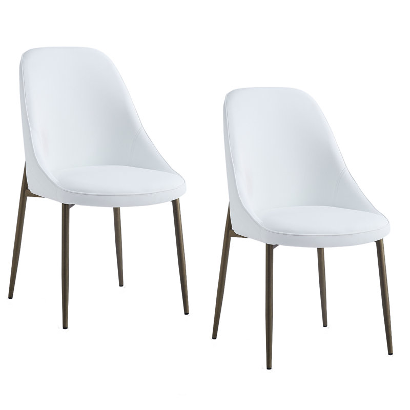 Barhorst 18.25'' H Faux Leather Upholstered Side Chair, White