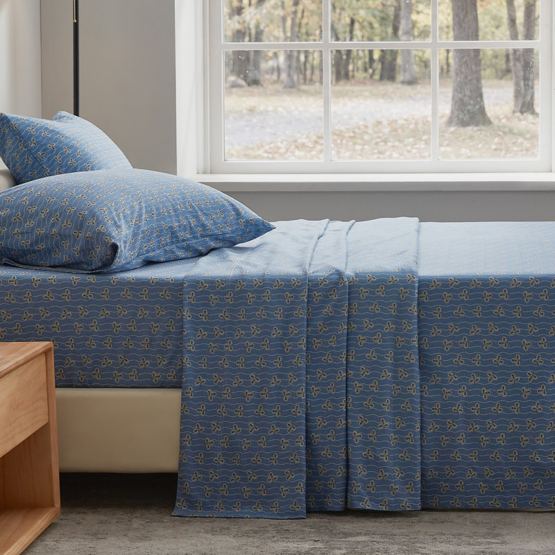 Ensemble de draps 100% coton jersey, Lit simple, Feuille de fuite