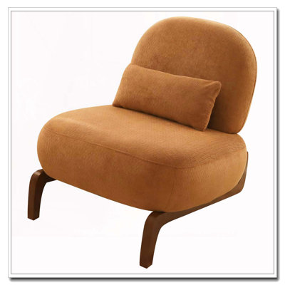 Cute Accent Chair with Solid Wood Legs
