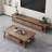 Solid Ash Wood Coffee Table with Drawers