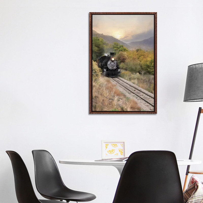 Durango Train At Sunset by Lori Deiter - Print on Canvas, Classic Brown Wood Framed, 101.6cm H x 66.04cm W x 3.81cm D