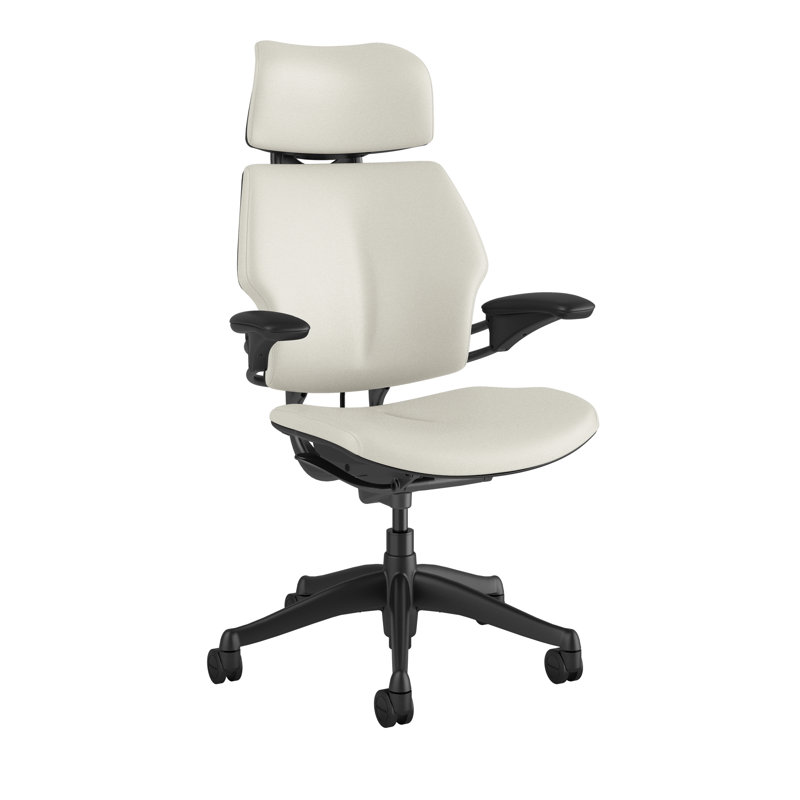 Freedom Headrest Task Chair Genuine Leather, Glacier
