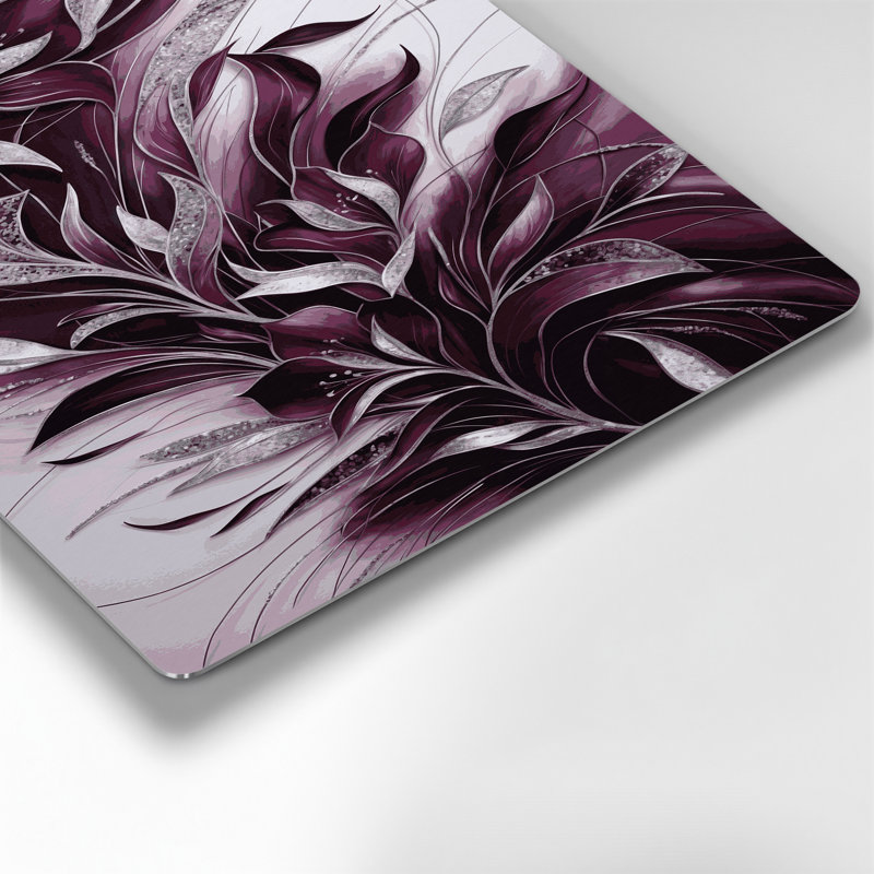 Abstrait floral 9, art mural en métal brun, H 11 po x l 14 po
