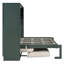 Lit escamotable double avec canapé, lit escamotable avec 4 tablettes de rangement et station de recharge USB, panneau vert et canapé beige-1577856883