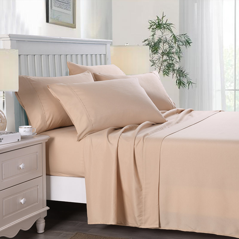 Microfiber Sheet Set, Twin, Beige