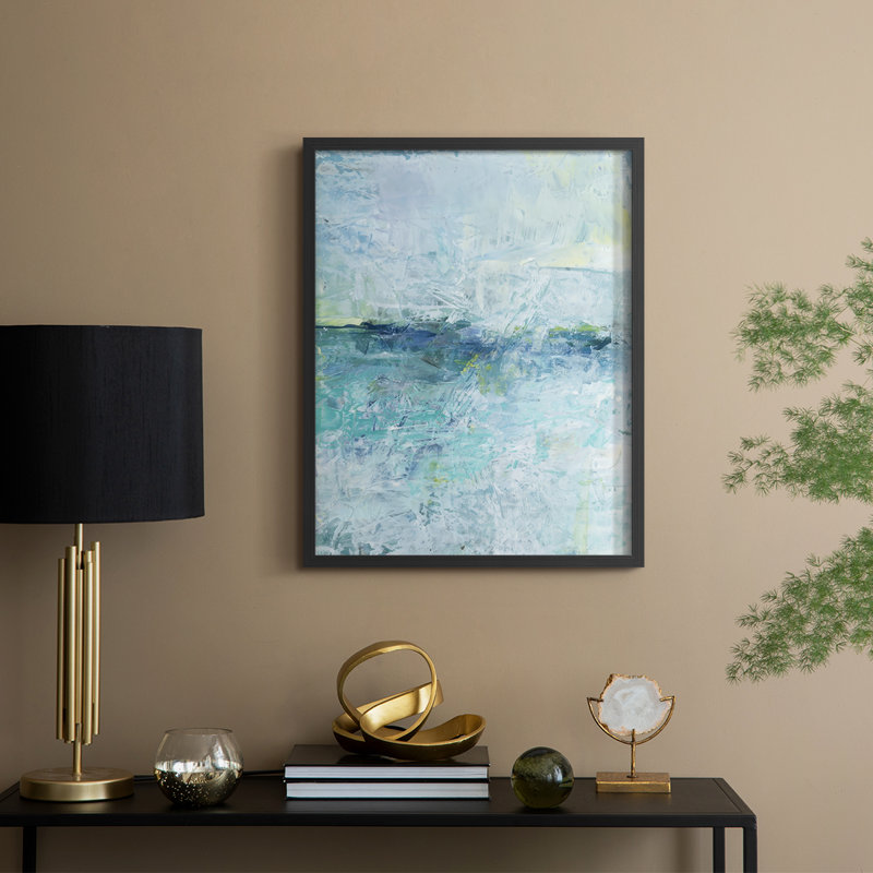 «Misty Mountain Lake I», reproduction encadrée - bois massif, H 11 po x l 9 po, Noir, noir, noir, noir
