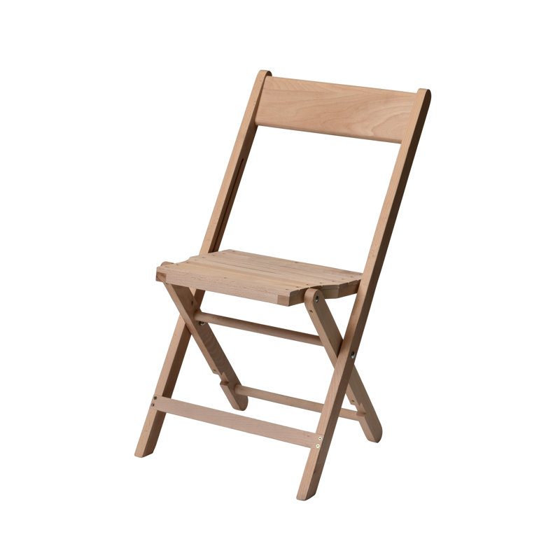 Chaise pliante en bois, Bois naturel