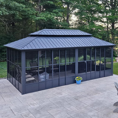12 pi. L 20 pi. D Solarium en aluminium