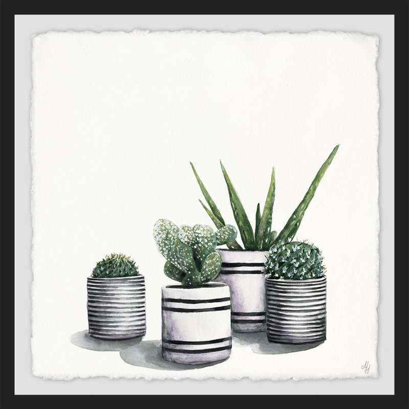 " Lined Pots ", 12" H x 12" W x 1.5" D