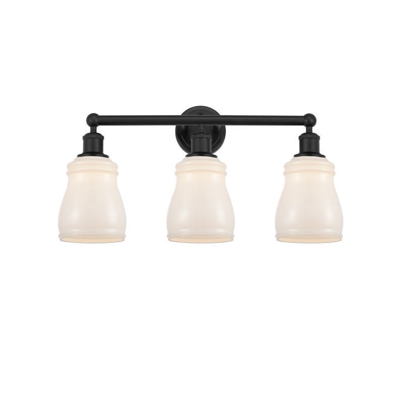 Éclairage pour meuble-lavabo à 3 lumières 22,75 po Mccarver, Noir mat, Blanc