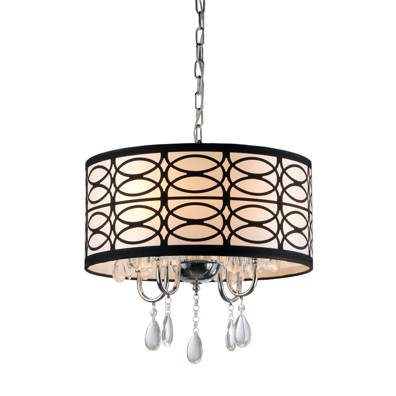 Delyth 4 - Light Dimmable Drum Chandelier